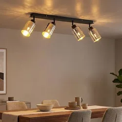 LED Deckenstrahler Deckenleuchte Wohnzimmerlampe Schwenkbar Schwarz Metall L86cm