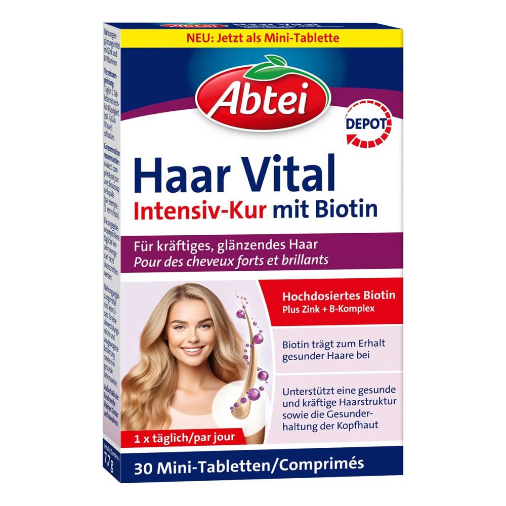 Perrigo Deutschland GmbH Abtei Haar Vital Intensiv-Kur mit Biotin Tabletten 19622129