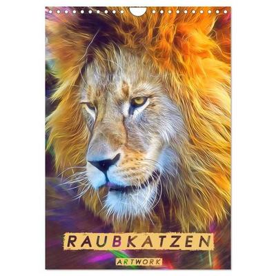 Raubkatzen - Artwork (Wandkalender 2027 DIN A4 hoch), CALVENDO Monatskalender
