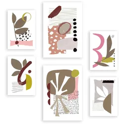 POSTER Set Mit 6 Eigenartige Form 1 In Blume Zusammenfassung A3 & A4 Rahmenlos