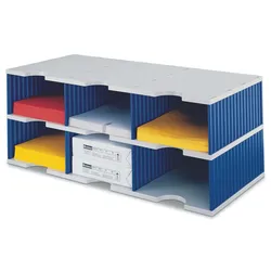 styro Styrodoc Jumbo Grundeinheit Sortierstation DIN C4 6 -Fach grau/blau