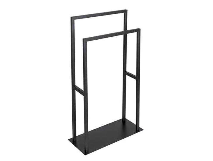 WENKO Porte-serviettes et porte-manteaux Rivaltana\, porte-serviettes sur pied pour la salle de bains et les pièces à vivre\, en acier inoxydable\, noir mat