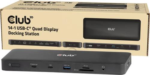 club3D USB-C Dockingstation CSV-2540 integrierter Kartenleser, USB-C Power Delivery