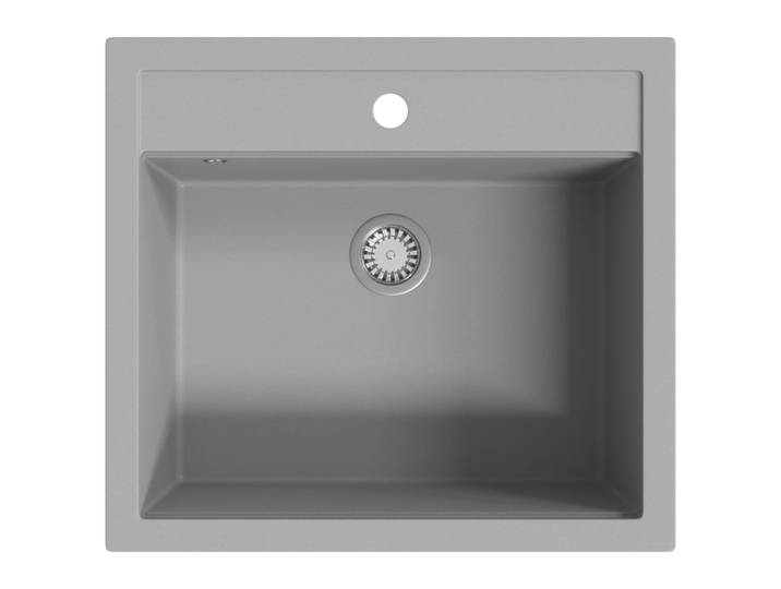 vidaXL Évier en granit simple bassin gris