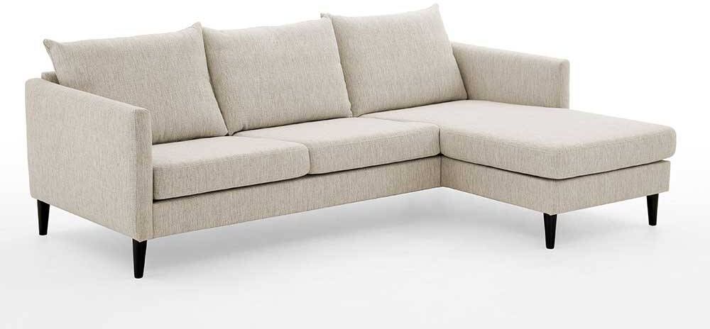 Pharao24.de Webstoff Ecksofa in Cremefarben Skandi Design