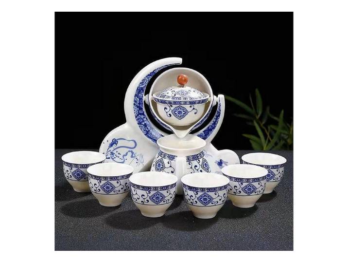 LuxusKollektion Teeservice Tee-Set Rotierend Halbmond Weiß, Keramik