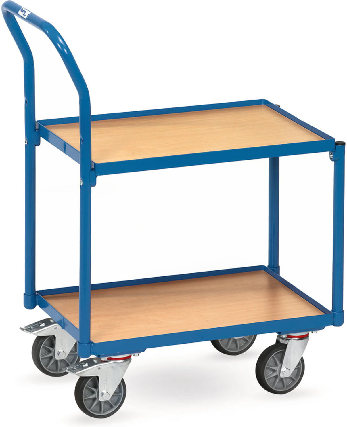 fetra 135400 Etagenroller mit Rohrschiebebügel Etagenhöhe 623mm für Transport von Kisten und Kartons mit zwei Böden und Schiebebügel)