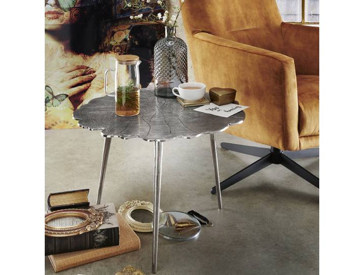 Table d'appoint Bhombu Ø 62cm Argenté/Argenté