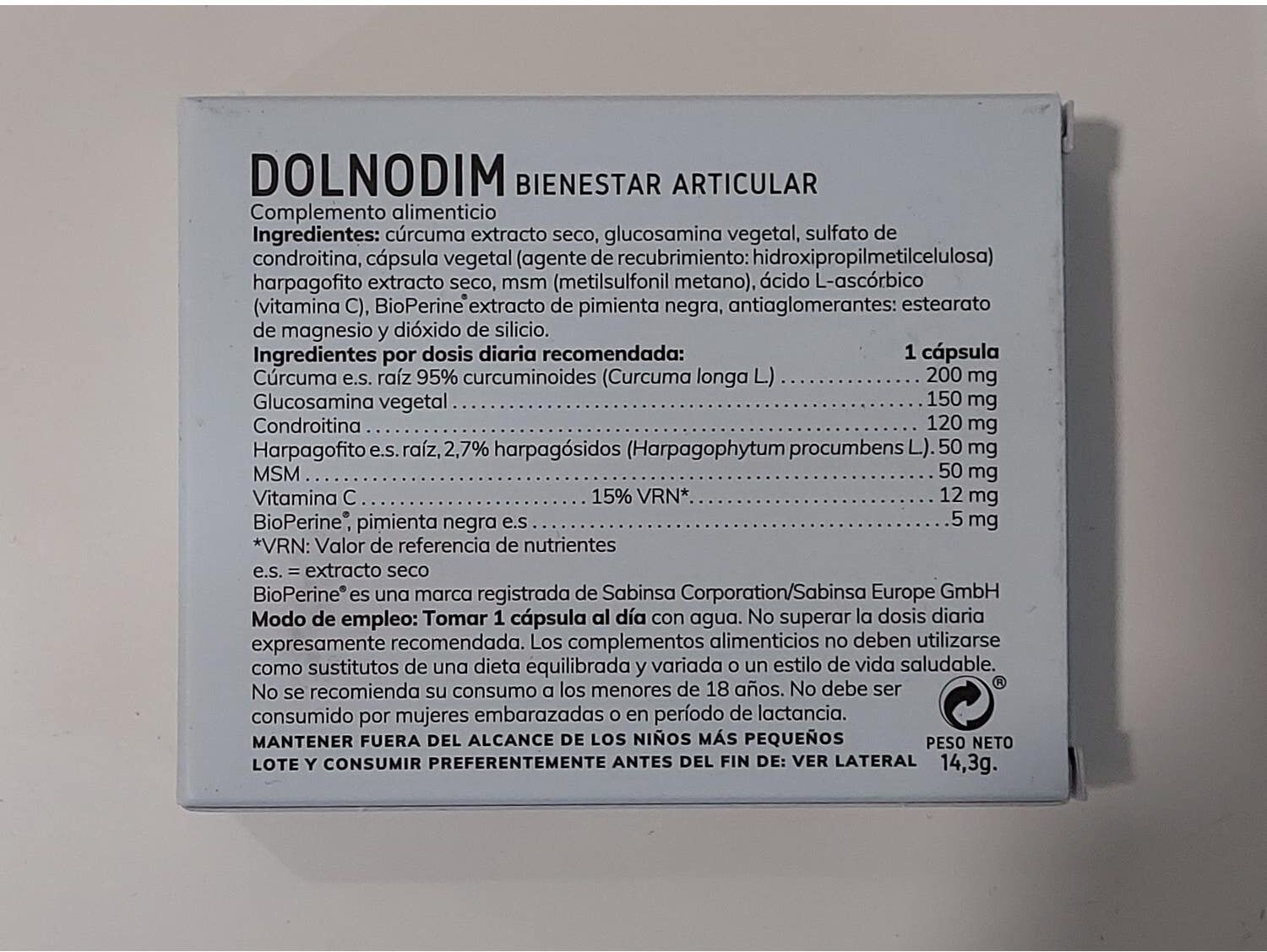 Dimefar Dolnodim 20 Cápsulas