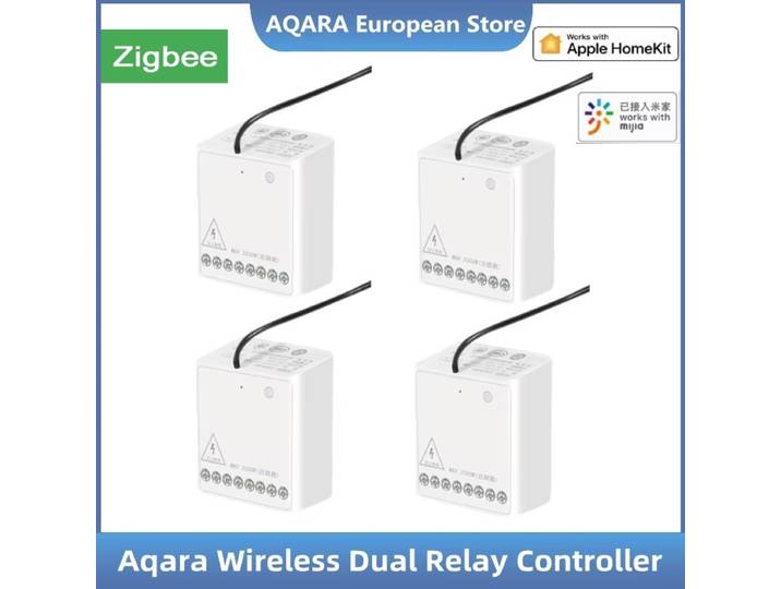 Module de contrôle bidirectionnel Aqara d'origine, contrôleur de relais sans fil 2 canaux, compatible avec l'application Xiaomi Mijia Smart Home, Mi Home et Homekit.