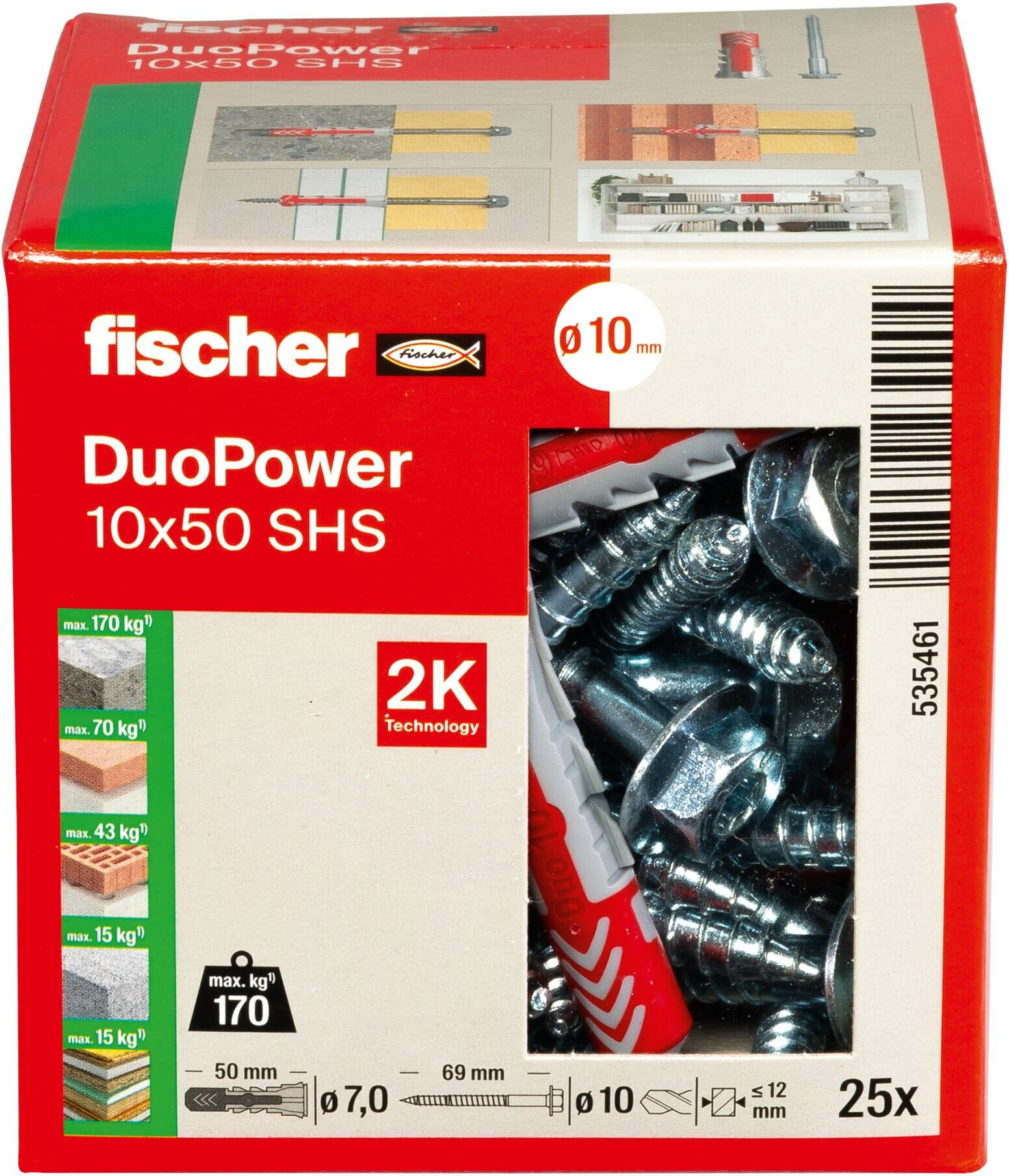 fischer Dübel DuoPower 10x50 S LD (535461)