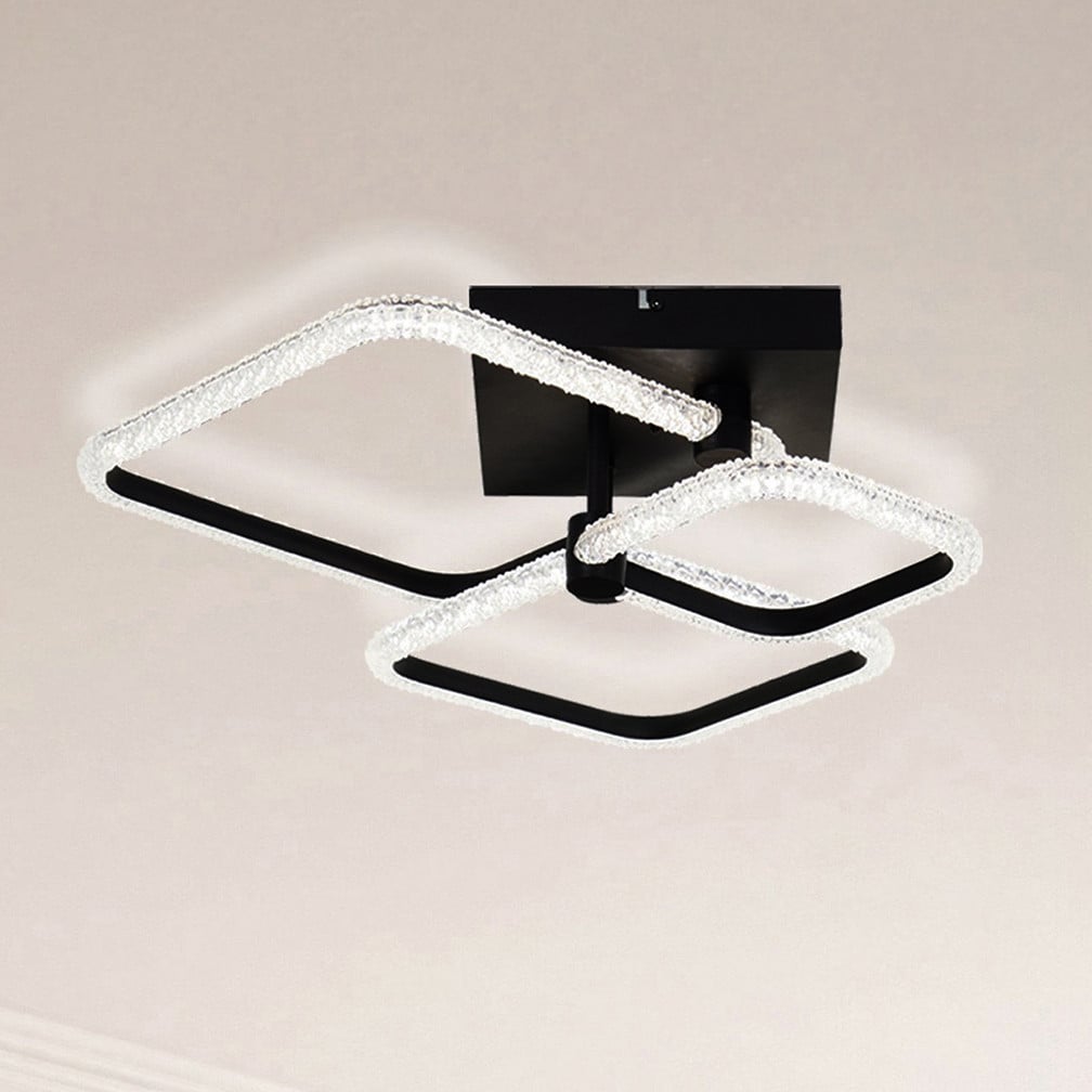Brilliant Aydin vierkante plafondlamp zwart met LED-module