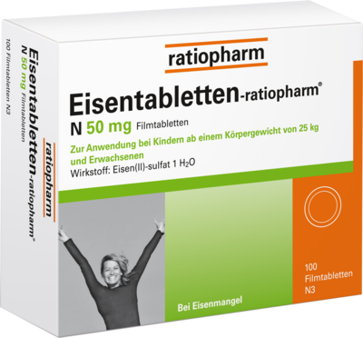 ratiopharm GmbH EISENTABLETTEN-ratiopharm N 50 mg Filmtabletten 100 St 06957905