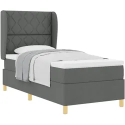 vidaXL, Boxspringbett, Boxspringbett Mit Matratze Stoff Dunkelgrau (100 x 200 cm)