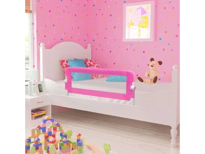 KDACVBMG Bettgitter, Sicherheit, für Kleinkinder, 2-teilig, Rosa, 102 x 42 Faltbar, waschbarer Polyesterstoff, leichtes Metallrohr, Matratze 10 – 20 cm, 18 Monate bis 5 Jahre