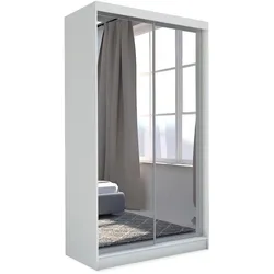 SCHWEBETÜRENSCHRANK Debra 120/216/61 weiß mit Spiegel
