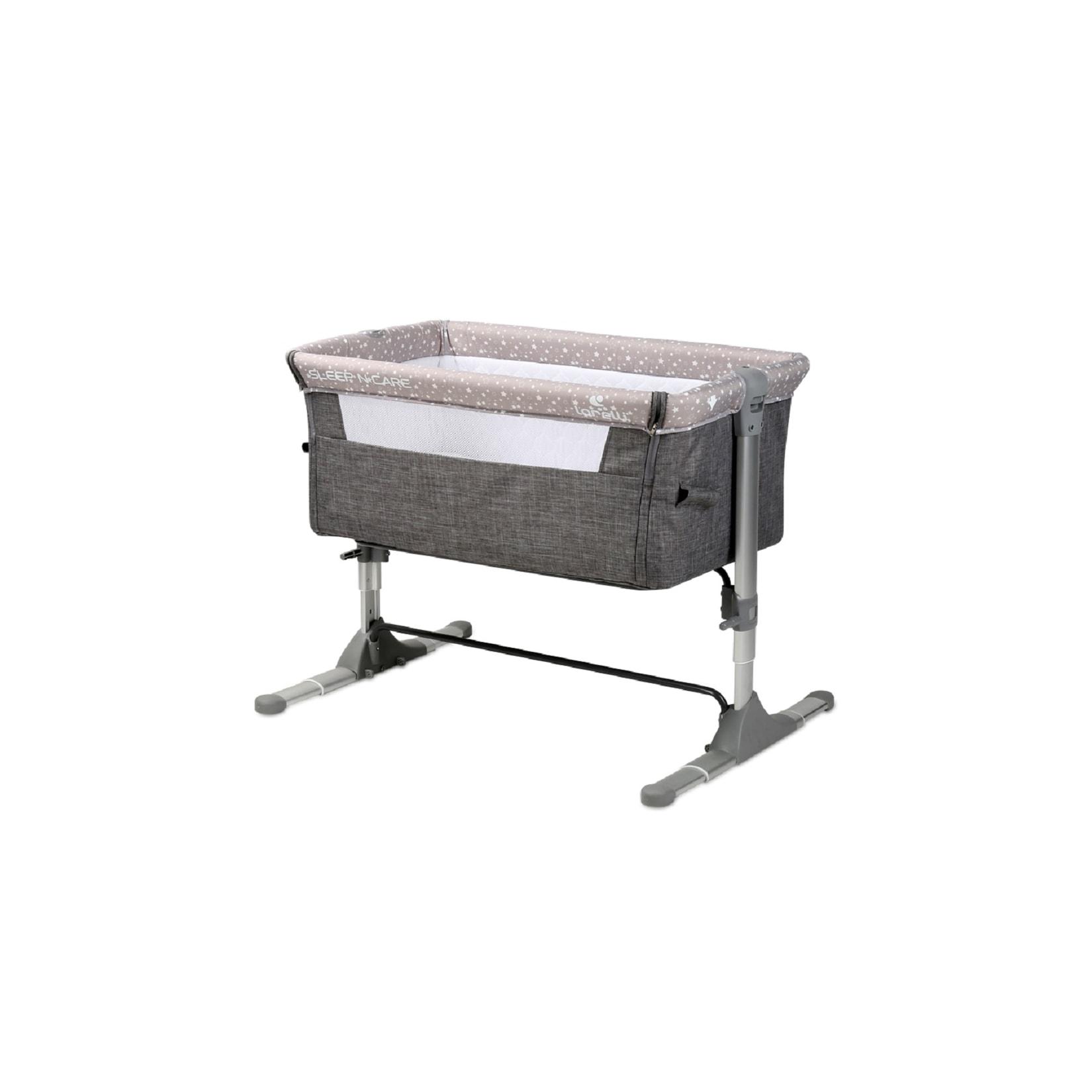 Lorelli Babybett Sleep n Care ab Geburt, Matratze, höhenverstellbar, Öffnung grau