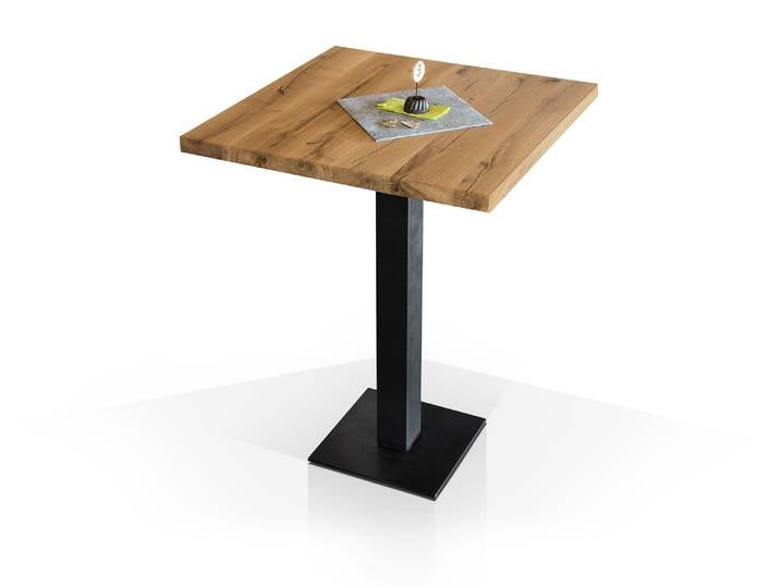 GASTRO Bartisch, Material Massivholz / Metall, Eiche lackiert
