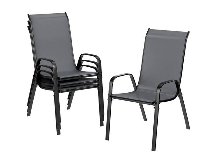 Chaises de jardin empilable dossier haut chaise de terrasse pour camping cours balcons restaurants charge maximale : 150 kg