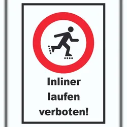 HB-Druck Inliner laufen verboten Schild A0 Rückseite selbstklebend