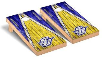 Skip's Garage Spalding Golden Eagles Weathered Cornhole Board Set