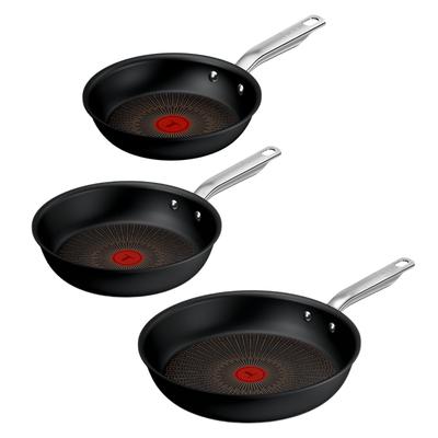 Pfannen-Set TEFAL "Experience Unbreakable", schwarz, Pfannen, FusionCore Antihaftversiegelung, Induktion, Temperaturanzeiger