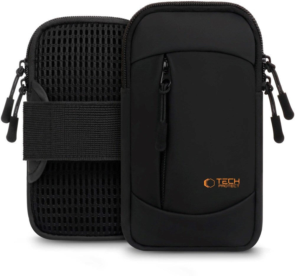 Tech-Protect - Universal Løbearmbånd - Sort / Orange