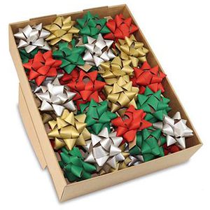 Präsent Geschenkschleife PaperBow, sortiert, Recyclingpapier, selbstklebend, Ø 75mm, 40 Stück