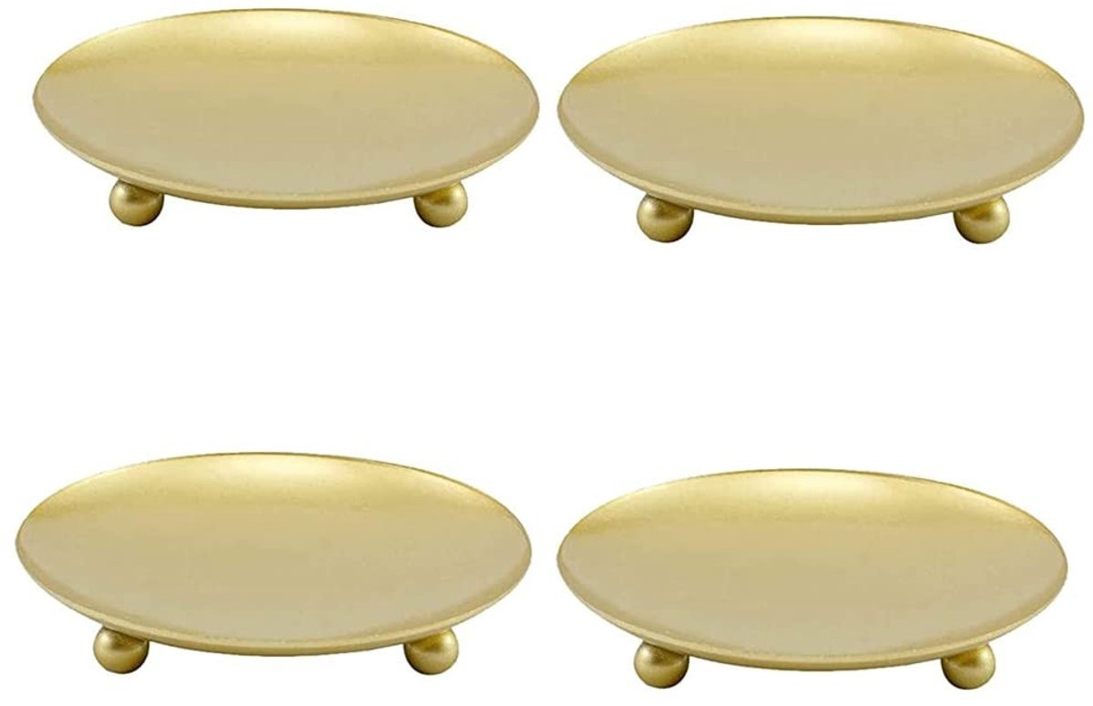 Set van 4 ijzeren pijler kandelaars van 10 cm voor decoratie