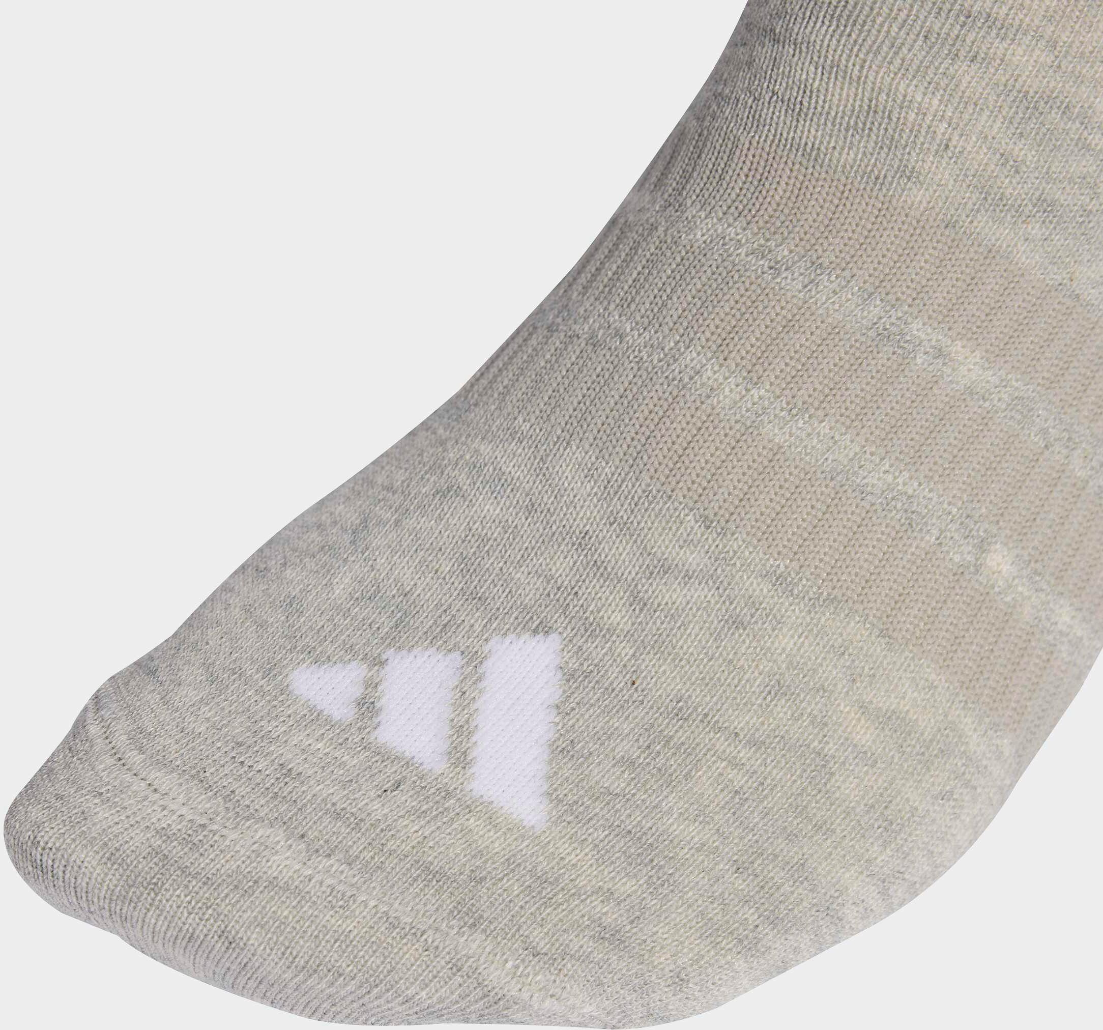 Funktionssocken ADIDAS PERFORMANCE "THIN&LIGHT ESSENTIALS LOW CUT 3ER-PACK", Gr. L (43/45), medium grau heather, weiß, schwarz, Obermaterial: 50% Baumwolle, 47% Polyester, 2% Elasthan, 1% Polyamid, Socken Funktionssocken, im sportlichen Stil, für Fitness,