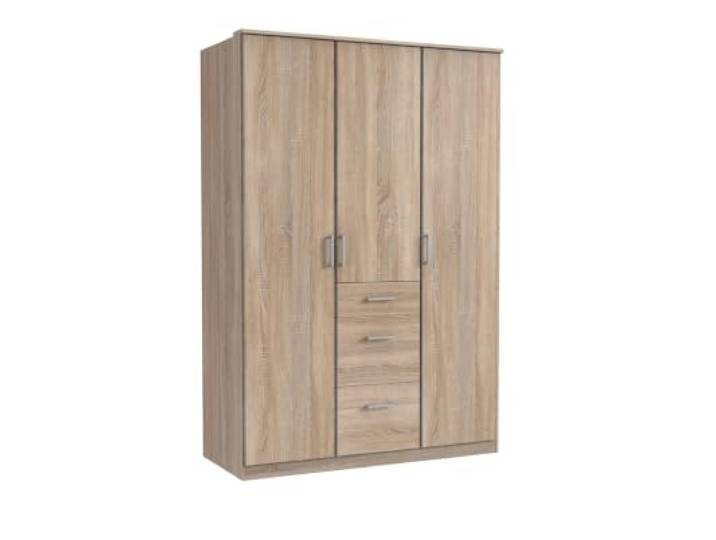 Kleiderschrank Click in Eiche Sägerau 135 cm Breite, ohne Spiegel
