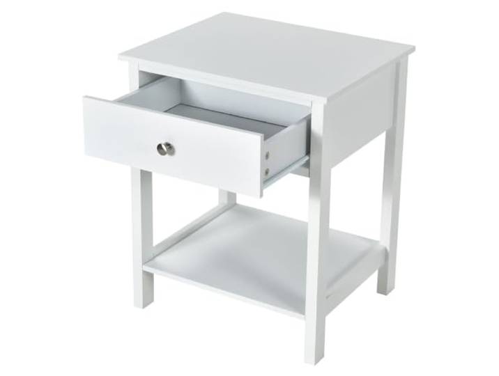Helloshop26 2er Set Nachttische, modern, kompakt, 48 x 40 x 58 cm, Stauraum praktisch und einfach, aus MDF, weiß, 20_0012524