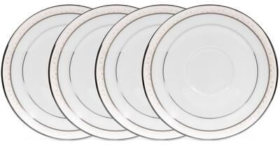 "Noritake Montvale Platinum Set of 4 Saucers, 6"""