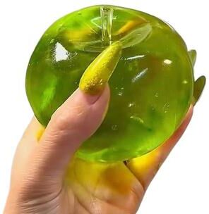 Perfect Picks Market Premium Green Apple Sensory Stress Relief Toy Soft Squishy Fidget Toy For Anxiety Relief & Focus green Apple