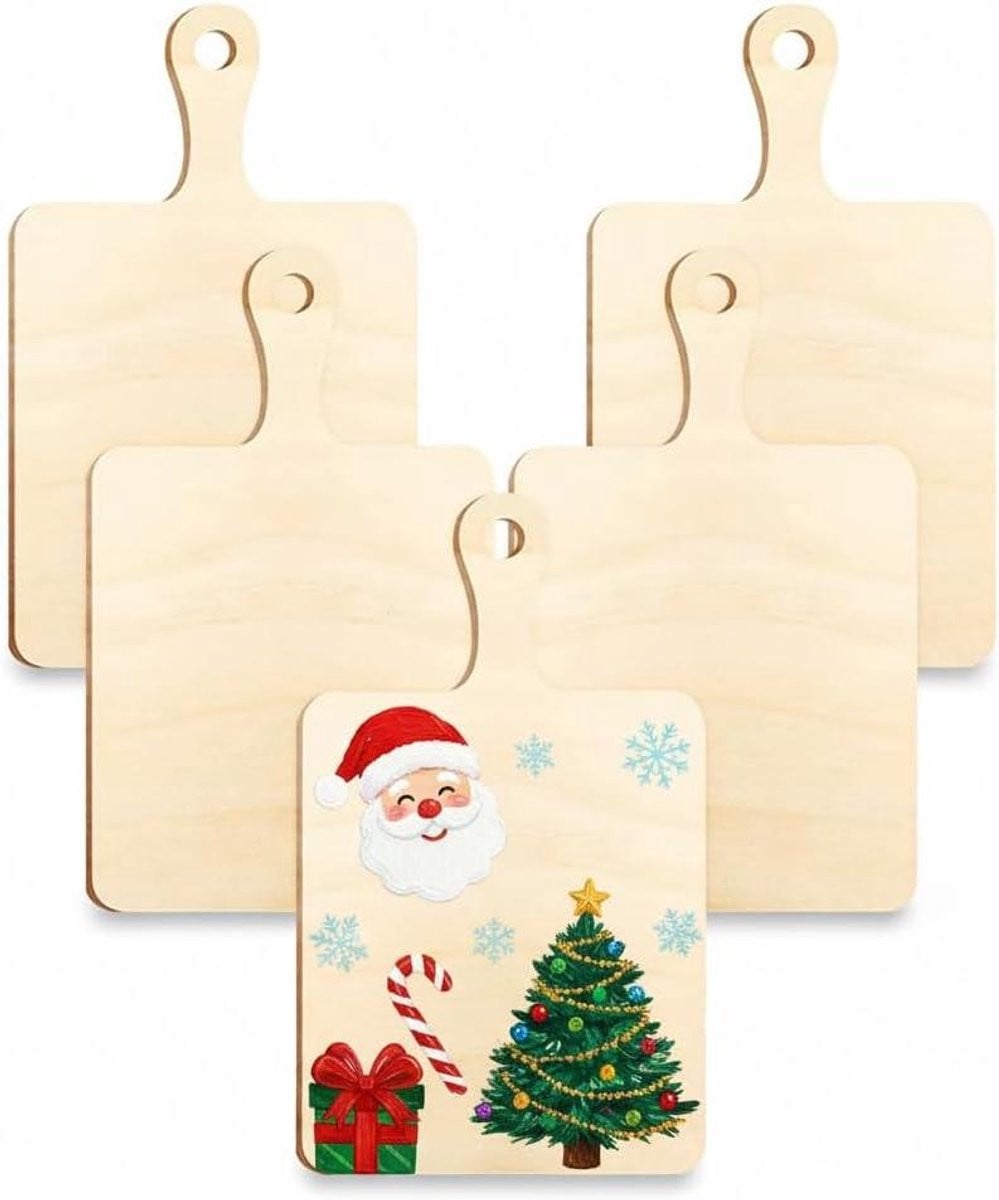 Ronte - Set van 5 houten hangende borden - Beige - Doe-het-zelf decoratie
