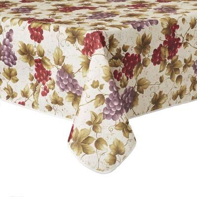 Violet Linen European Vineyard Grapes Design Tablecloth