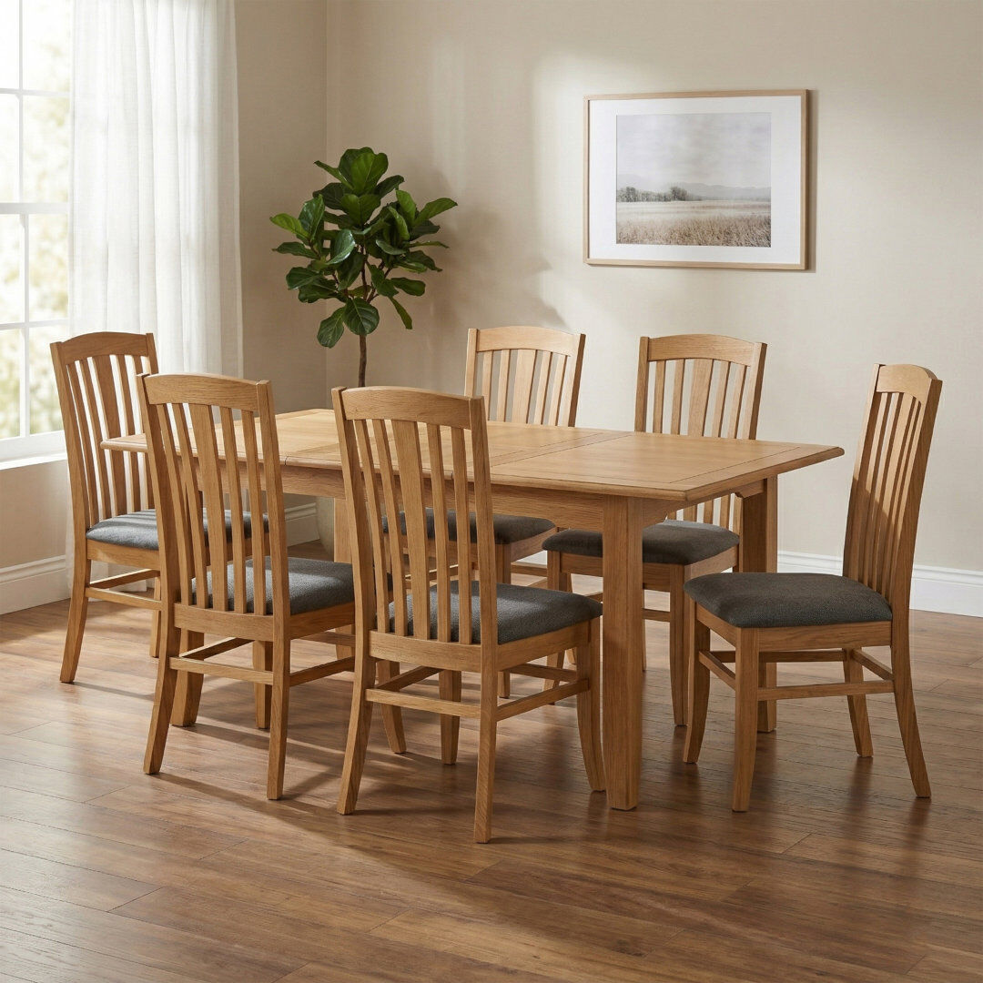 Rosalind Wheeler Censu Oak 120cm Dining Table Oak Wood 18cm H x 90cm W x 200cm D
