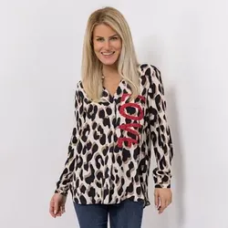 DINE 'N' DANCE Bluse, 1/1-Arm V-Ausschnitt Strasssteine leger weit