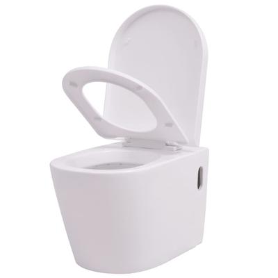 Helloshop26 - Wandhängendes WC Hänge-WC-Becken Badezimmerkeramik weiß 02_0003571
