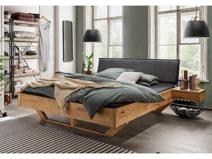 Doppelbett 'Mona III' 180x200cm Wildeiche geölt