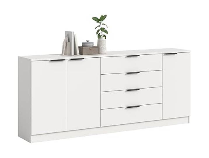xonox.home – Kommode Kopenhagen 185x80x35 cm in Weiß – Elegante und Moderne Aufbewahrungskommode für das Schlaf- und Wohnzimmer – bietet viel Platz, zeitlos & schick