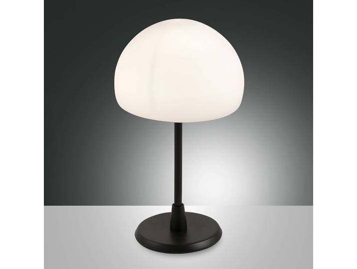 Fabas Luce Tischlampe Gaia, dimmbar, schwarz, für Schlafzimmer, Metall, Modern, Tischlampe