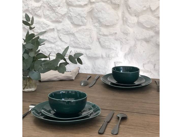 Set de 4 bols en céramique vert anglais Lagune