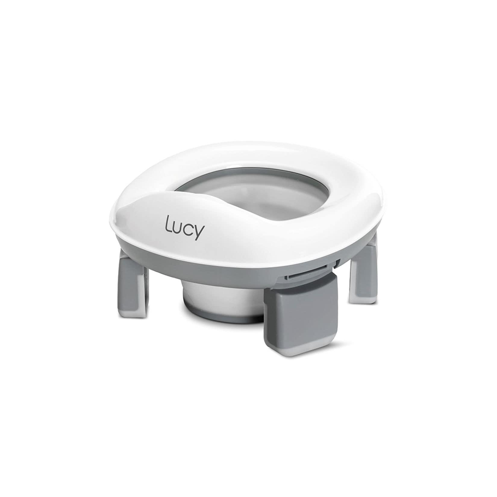 Lorelli Töpfchen Lucy 2 in 1 faltbar Toilettensitz Einwegbeutel Spritzschutz grau
