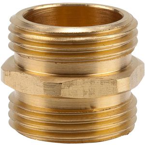 Gardena Pumpen-Anschlussstück 07261-20, Messing-Doppelgewinde, 1 Zoll AG (33,3 mm) auf 1 Zoll AG (33,3 mm)