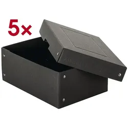Falken Archiv-Box »PURE Box Black DIN A5 100mm« 5 Stück schwarz, 18x10x25 cm