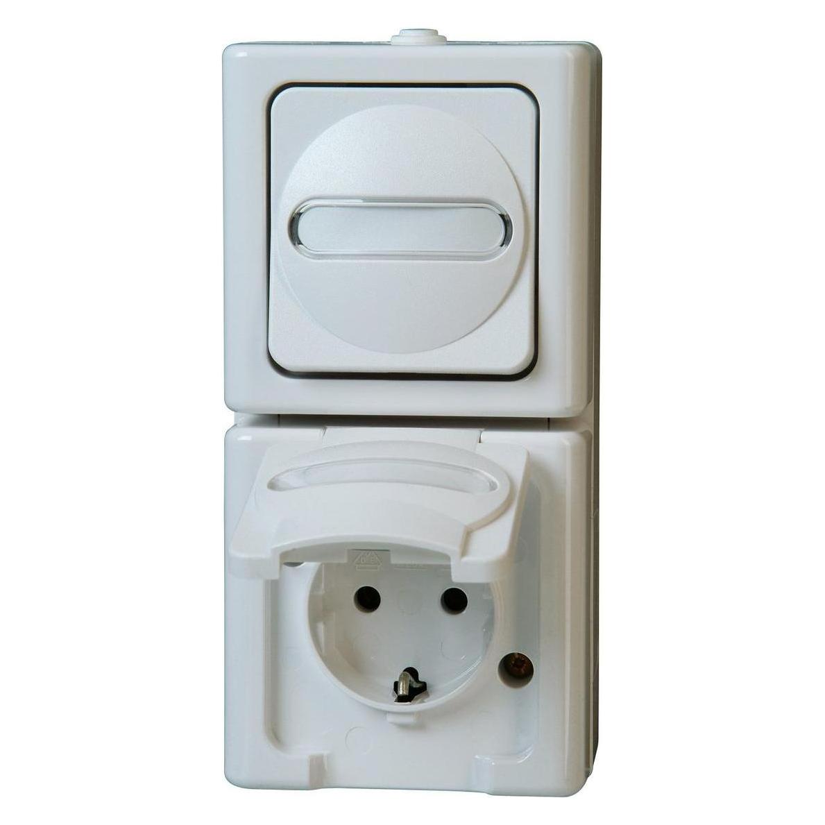 Kopp APWG Blue Electric 1308.0200.0 Kombination Schuko & Wechsel weiss senkr (130802000)