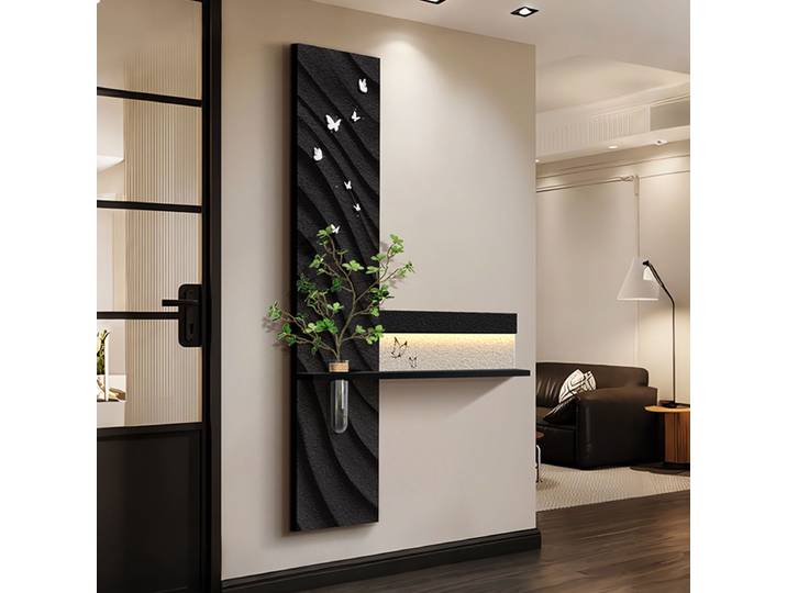 Plantes vertes hydroponiques d'entrée, peinture décorative LED en grès, décoration de la maison, salon, chambre à coucher, couloir, lumière murale