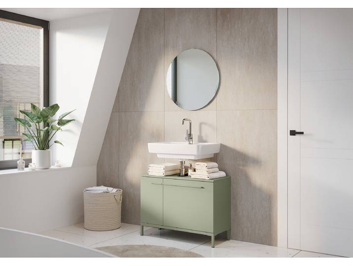 Meuble sous vasque Laurino 80 x 59 x 34cm Vert/Vert taupe