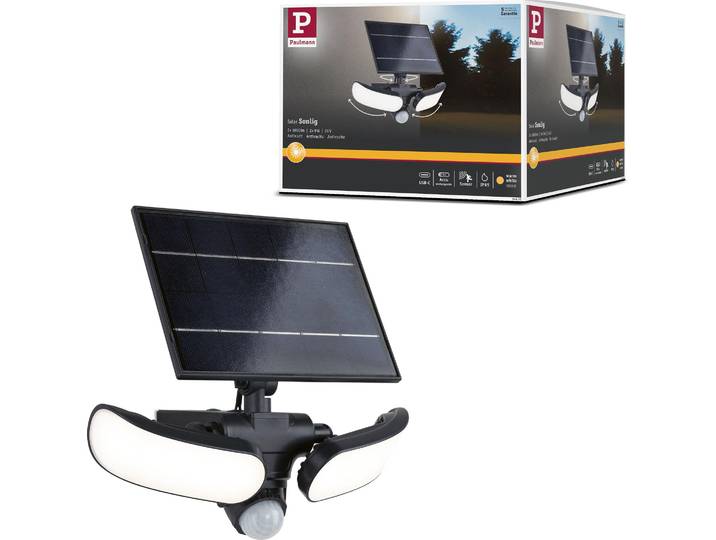 Paulmann Solar LED Wandfluter Sonlig Dämmerungsgesteuerter Bewegungsmelder (IR)